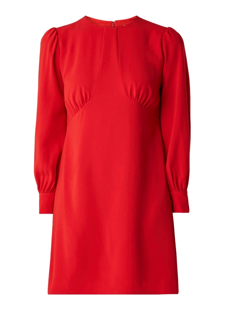 Reiss Analise tuniekjurk van crÃªpe met smock detail rood