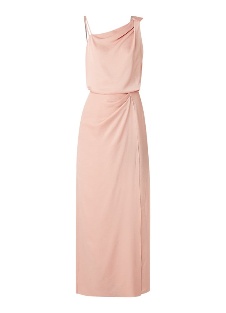 Reiss Ostia maxi-jurk met plooidetail lichtroze