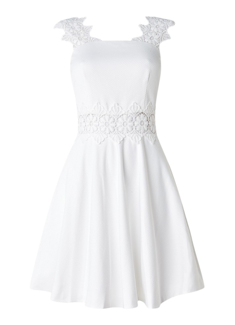 Ted Baker Monaa A-lijn jurk met structuur en inzet van kant wit