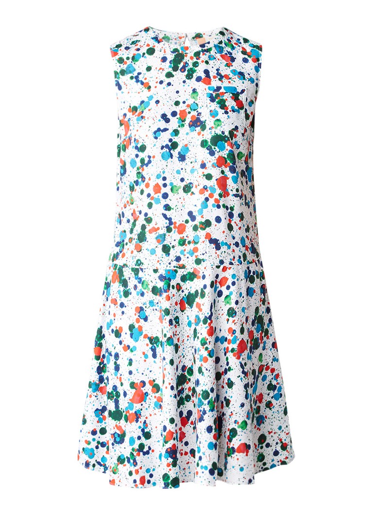 Ted Baker Krystin mouwloze A-lijn jurk met verfspetters multicolor
