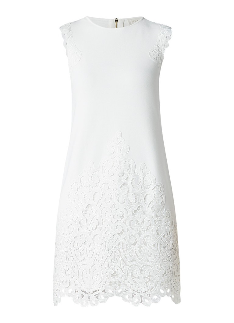 Ted Baker Luccia midi-jurk met broderie gebroken wit