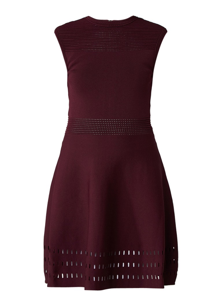 Ted Baker Aurbray ribgebreide jurk met cut-out details bordeauxrood