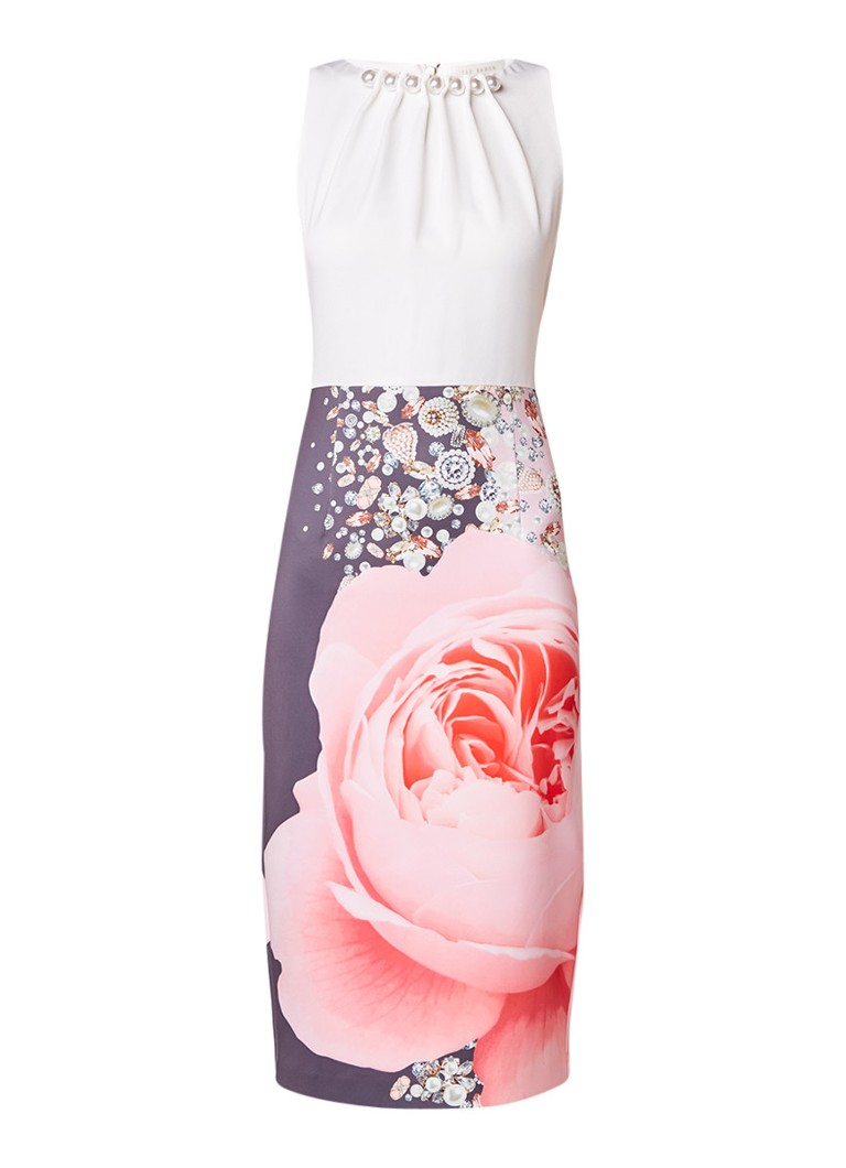 Ted Baker Rubelle bodycon jurk met contrast en parel detail roze