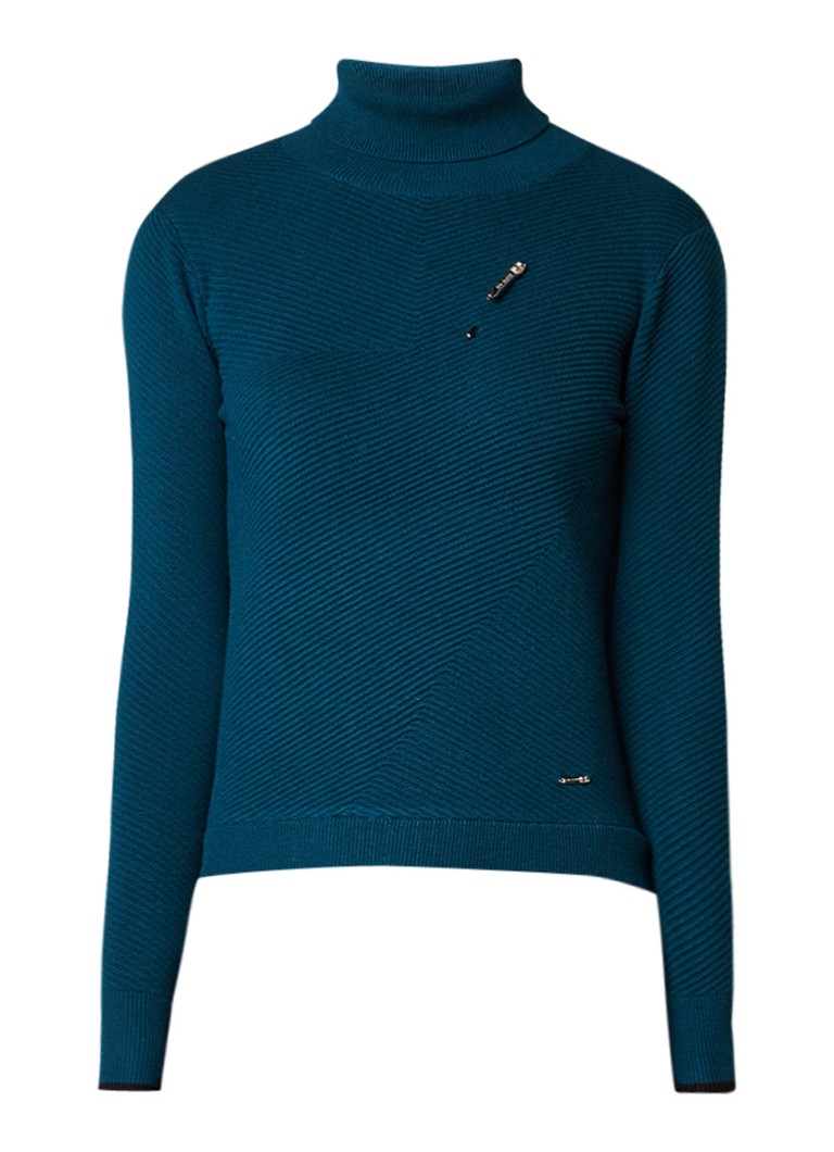 Ted Baker A-lijn jurk met contraststof en plissÃ© zeegroen
