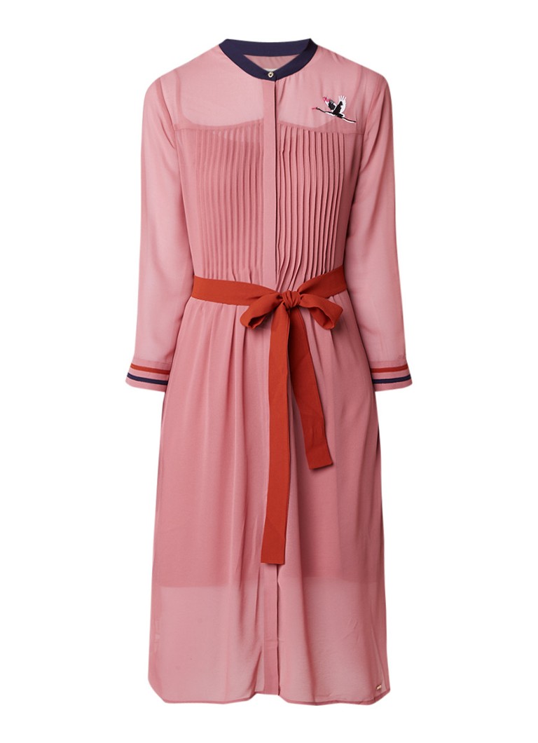 Ted Baker Davinee blousejurk met plissé en borduring oudroze