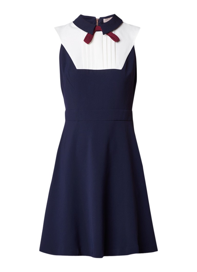 Ted Baker Miyylee A-lijn jurk met plissÃ© en strik donkerblauw