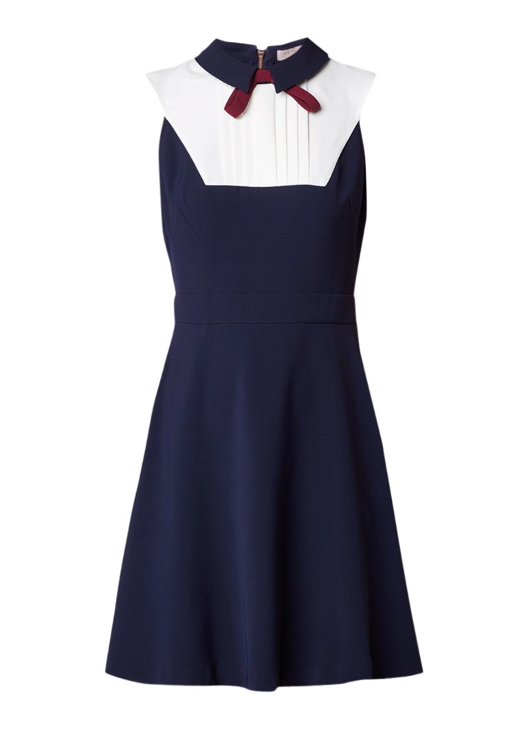 Ted Baker Miyylee A-lijn jurk met plissé en strik donkerblauw