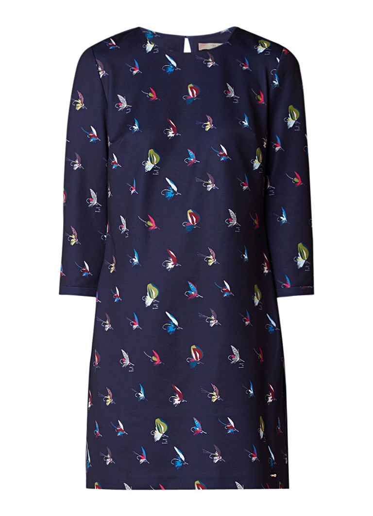 Ted Baker Wandle tuniekjurk met contrastbies en print donkerblauw