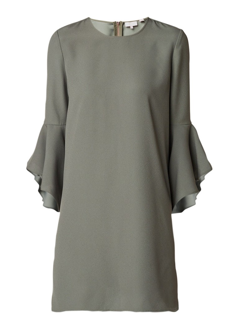 Ted Baker Ashleyy tuniekjurk van crêpe met volantmouw donkergroen