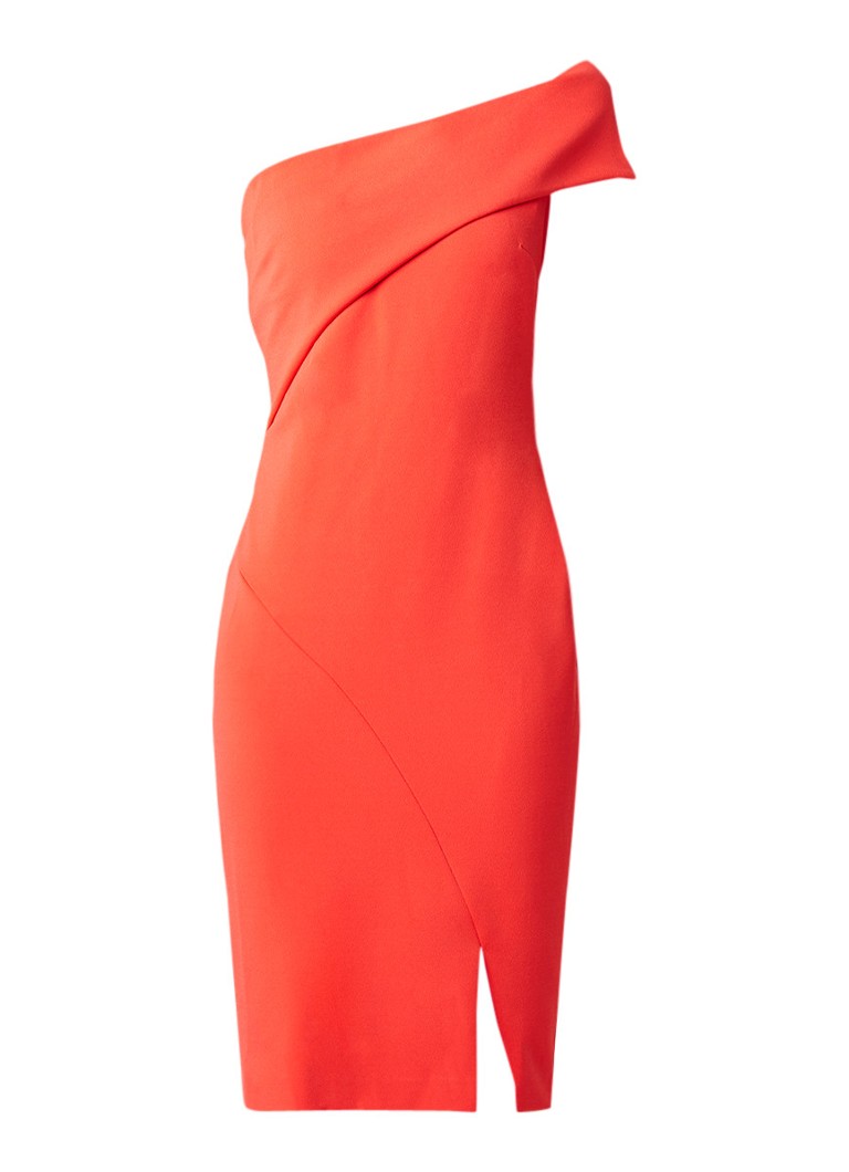 Ted Baker Areena one shoulder jurk met split rood