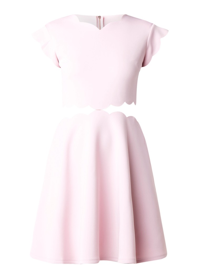 Ted Baker Owstie A-lijn jurk met detail van mesh lichtroze