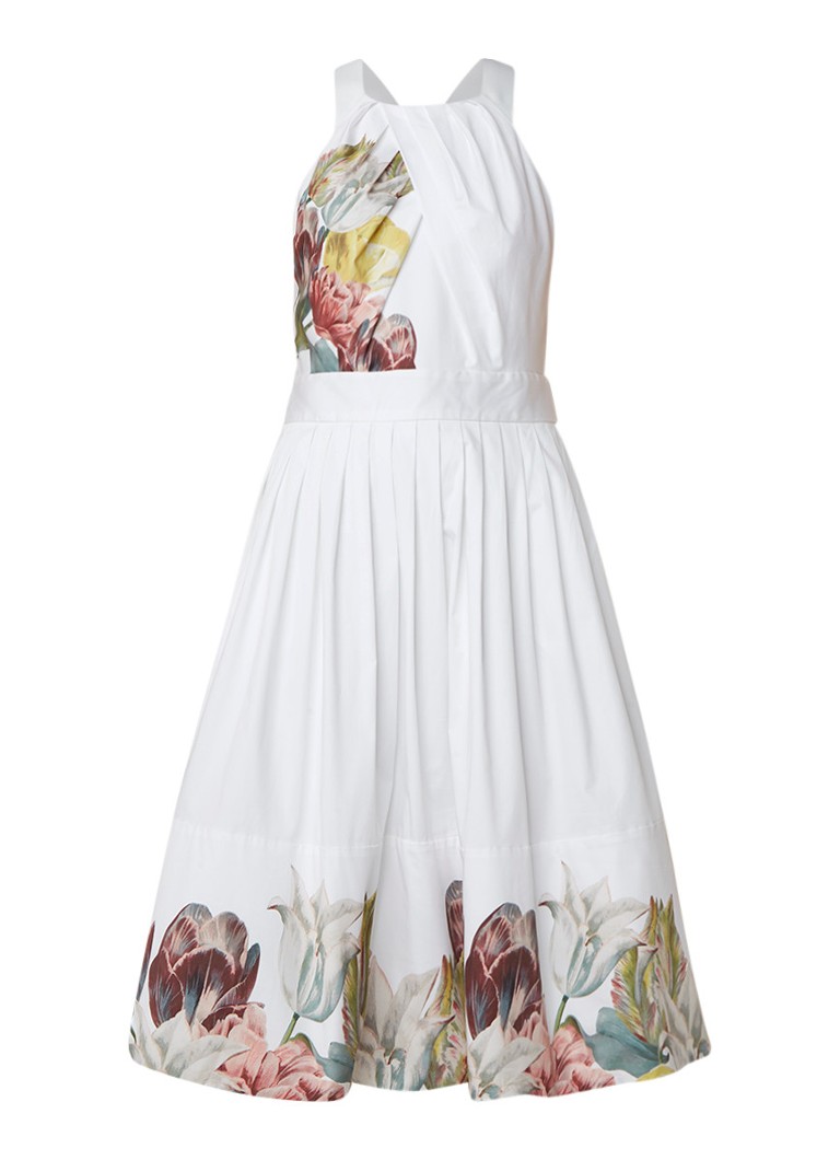 Ted Baker Tranquility A-lijn jurk met bloemendessin wit