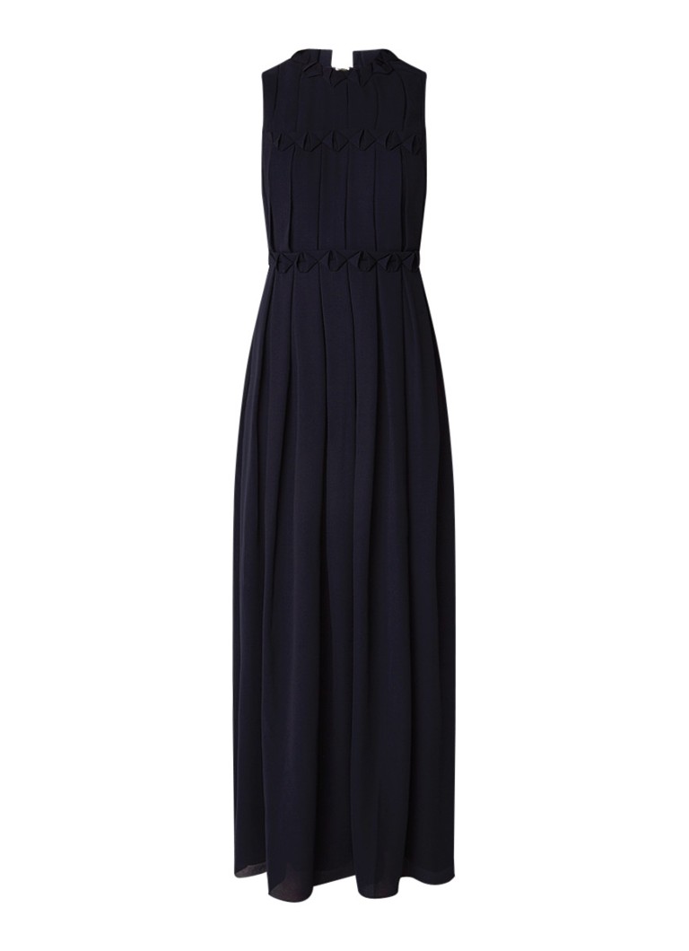 Ted Baker Saffrom maxi-jurk met plissÃ© donkerblauw