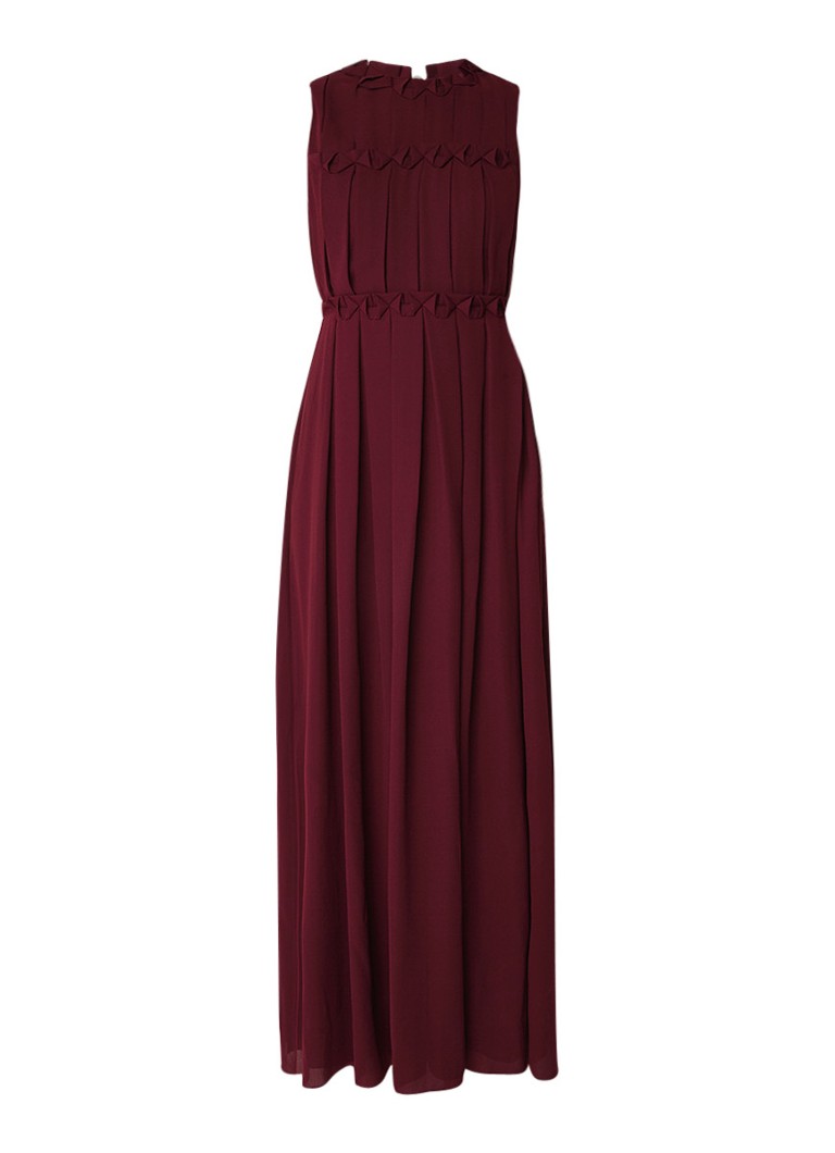 Ted Baker Saffrom maxi-jurk met plissé donkerblauw