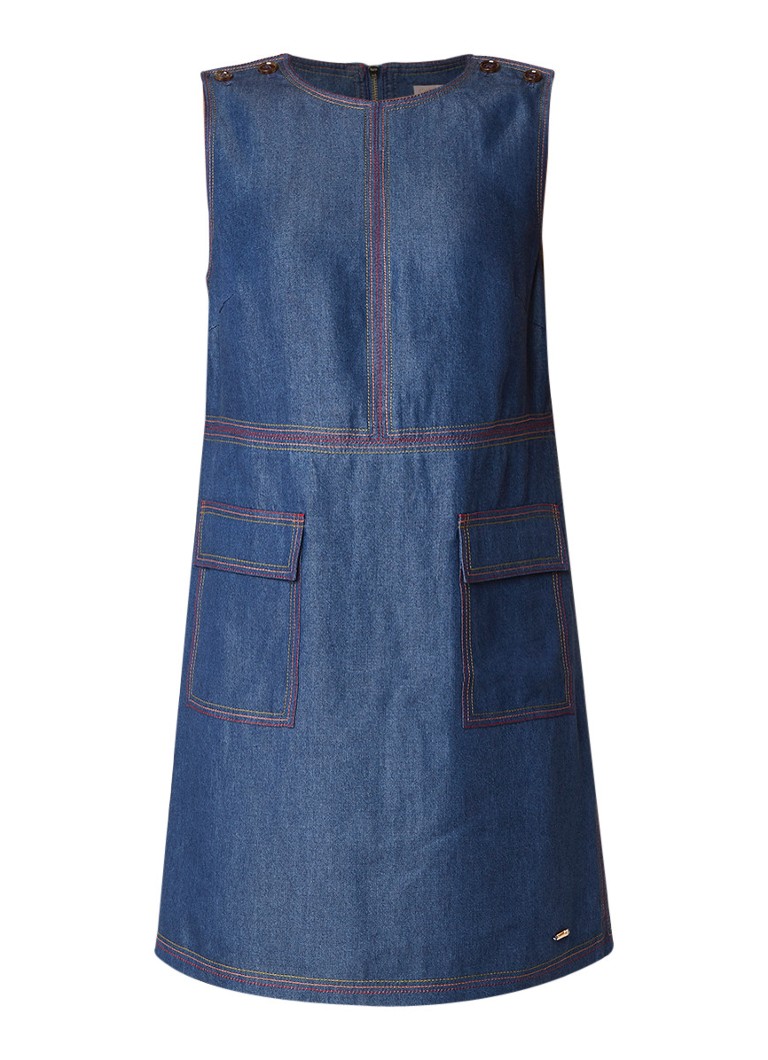 Ted Baker Odie mouwloze jurk van chambray indigo