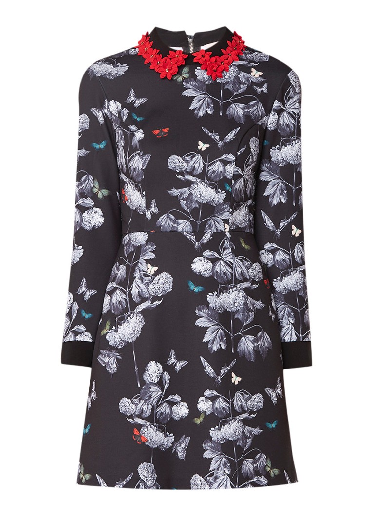 Ted Baker Narrnia mini-jurk van jersey met bloemendessin zwart