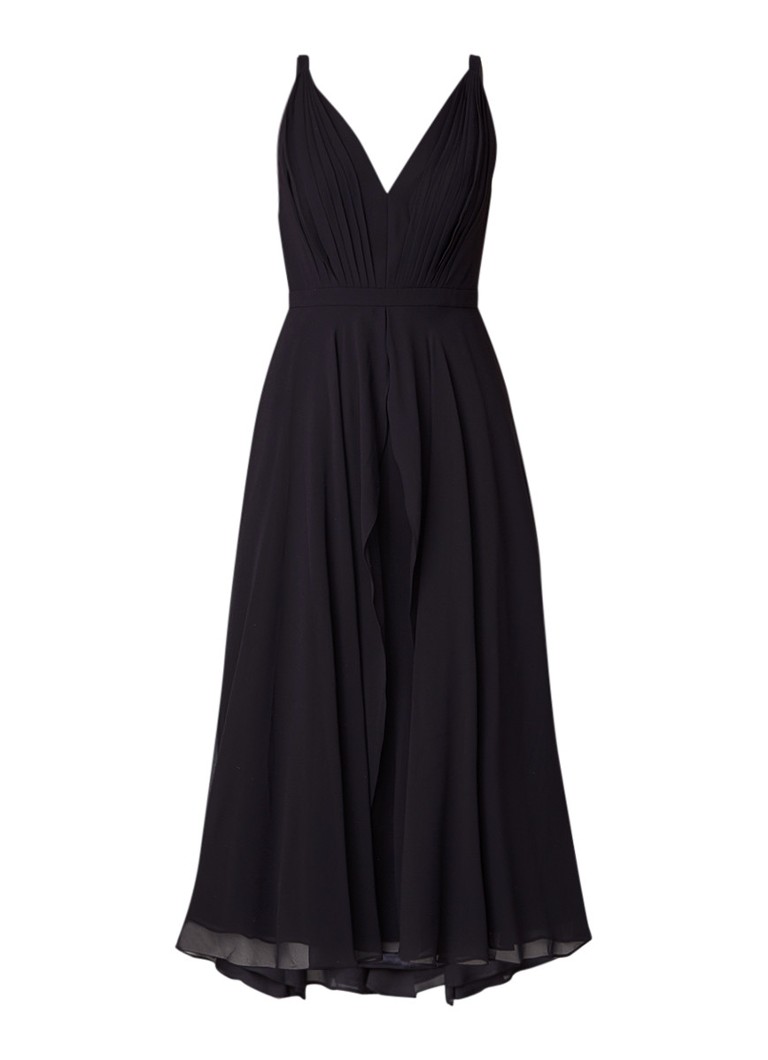 Ted Baker Celeyst midi-jurk van chiffon met plissÃ© donkerblauw