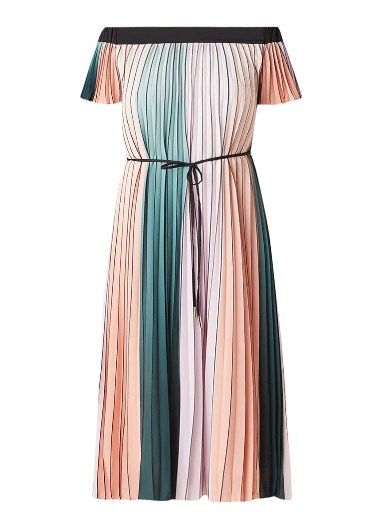 Ted Baker Fernee off shoulder jurk met plissÃ© en colour blocking lila