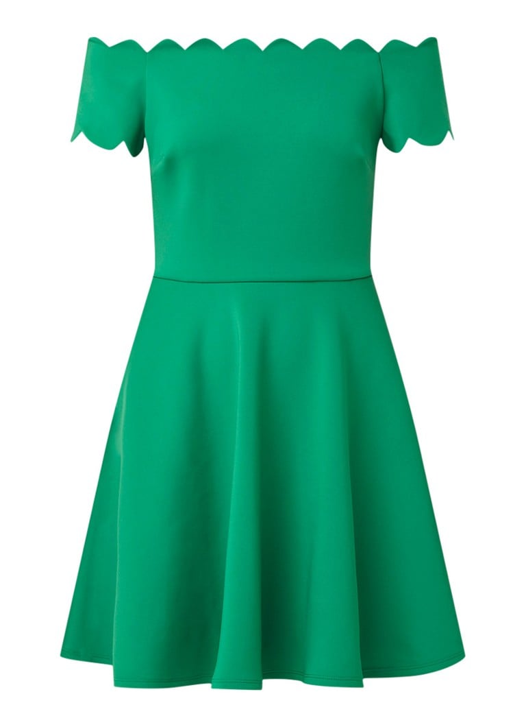 Ted Baker Fellama off shoulder A-lijn jurk met steekzakken groen