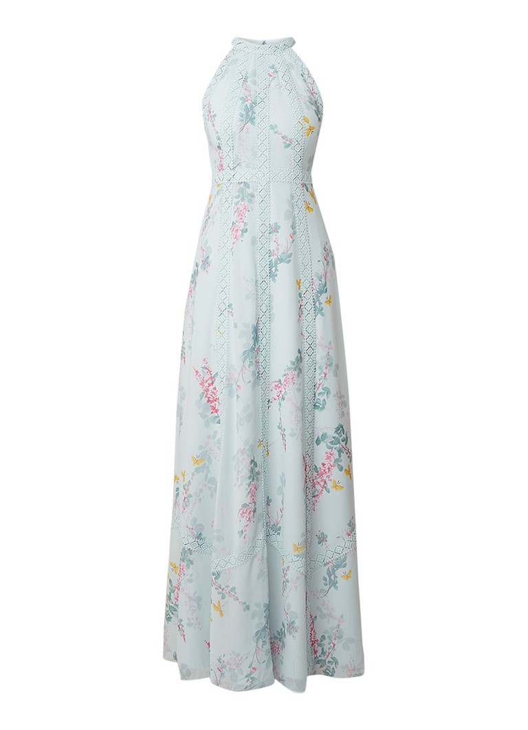 Ted Baker Dahleen maxi-jurk met bloemendessin en detail van kant mint