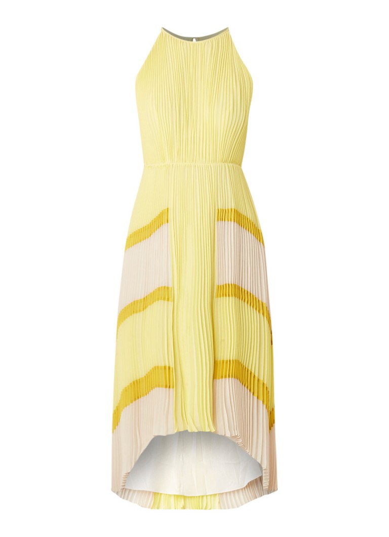 Ted Baker Nellina plissÃ© jurk met streepdetail geel