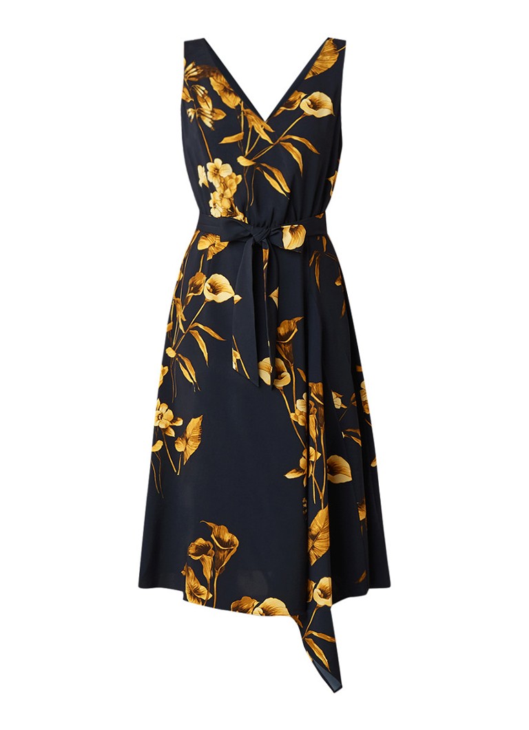 Ted Baker Callo tuniekjurk met V-hals en bloemendessin donkerblauw