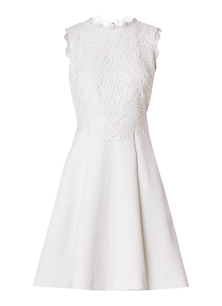 Ted Baker Lexxie A-lijn jurk met overlay van kant wit