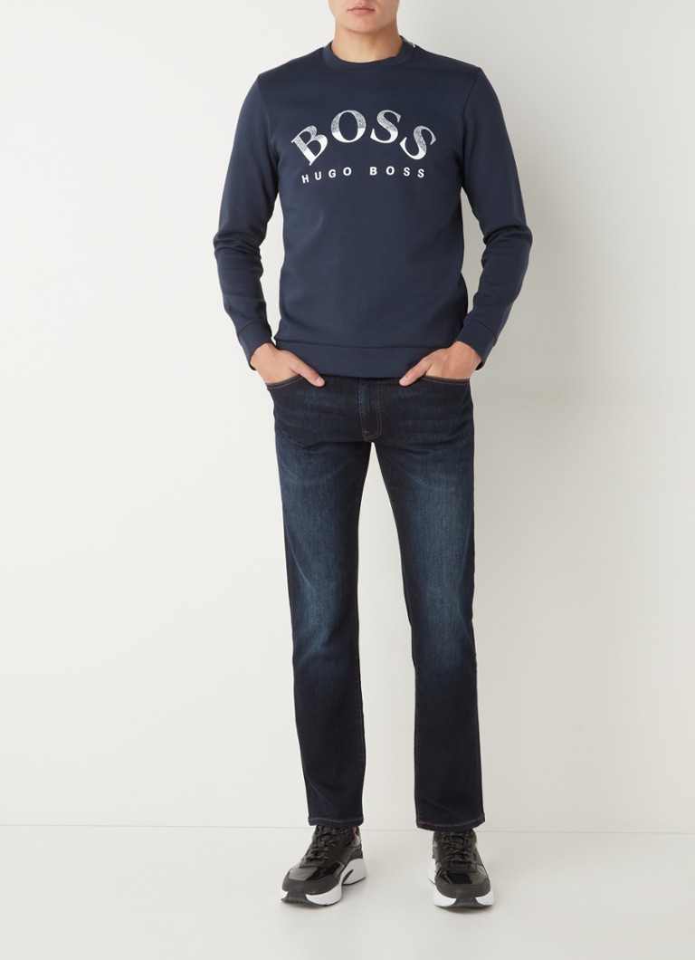 BOSS Salbo sweater met logoprint