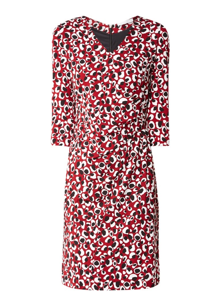 Hugo Boss Epona jurk van crêpe met draperie bordeauxrood