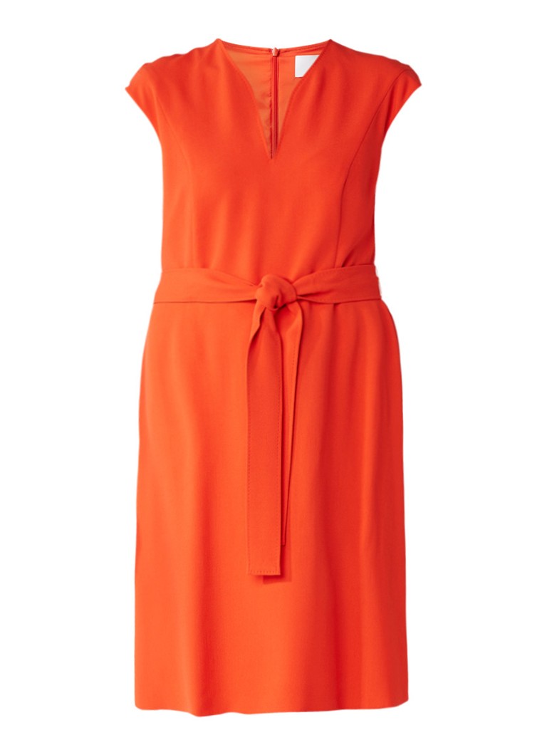 Hugo Boss Doliana A-lijn jurk met strikceintuur oranje