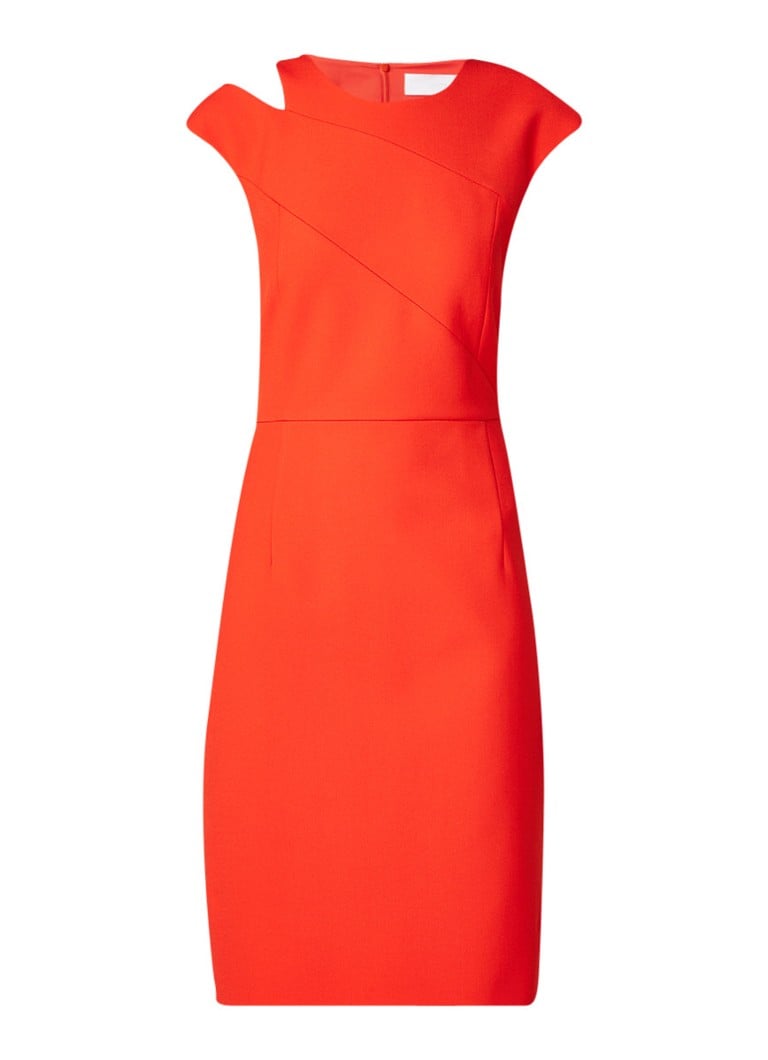 Hugo Boss Danouk kokerjurk met cut-out detail oranjerood