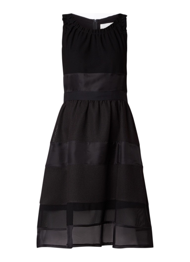 Hugo Boss Dineta A-lijn jurk met mesh zwart