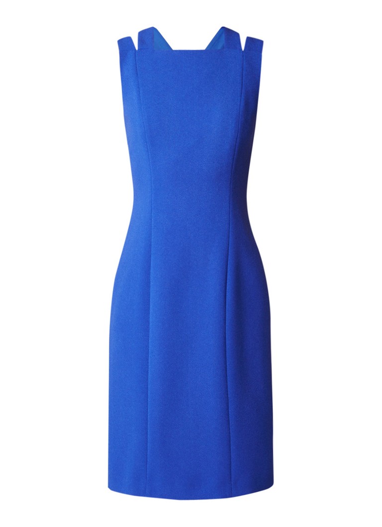 Hugo Boss Daphima jurk van crÃªpe met deelnaden blauw