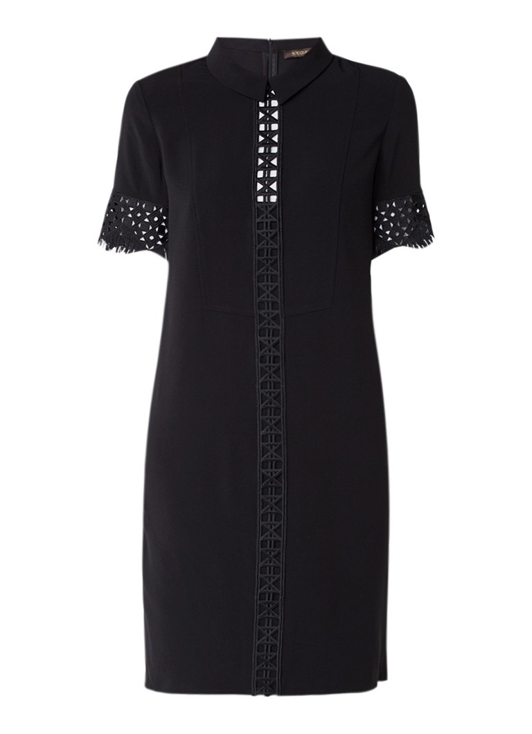 Supertrash Dace midi-jurk met opengewerkt detail zwart