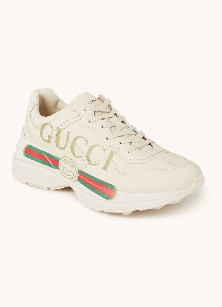 Gucci Rhyton sneaker van leer met logo