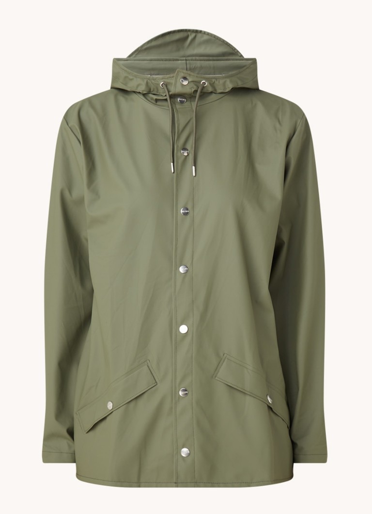 Rains regenjas model 1201 Short Hooded Coat olijfgroen online kopen