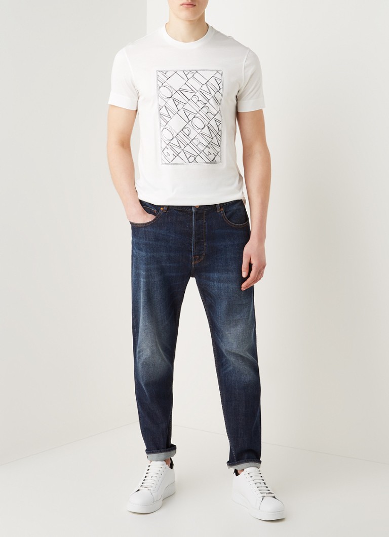 Emporio Armani Straight fit jeans met donkere wassing