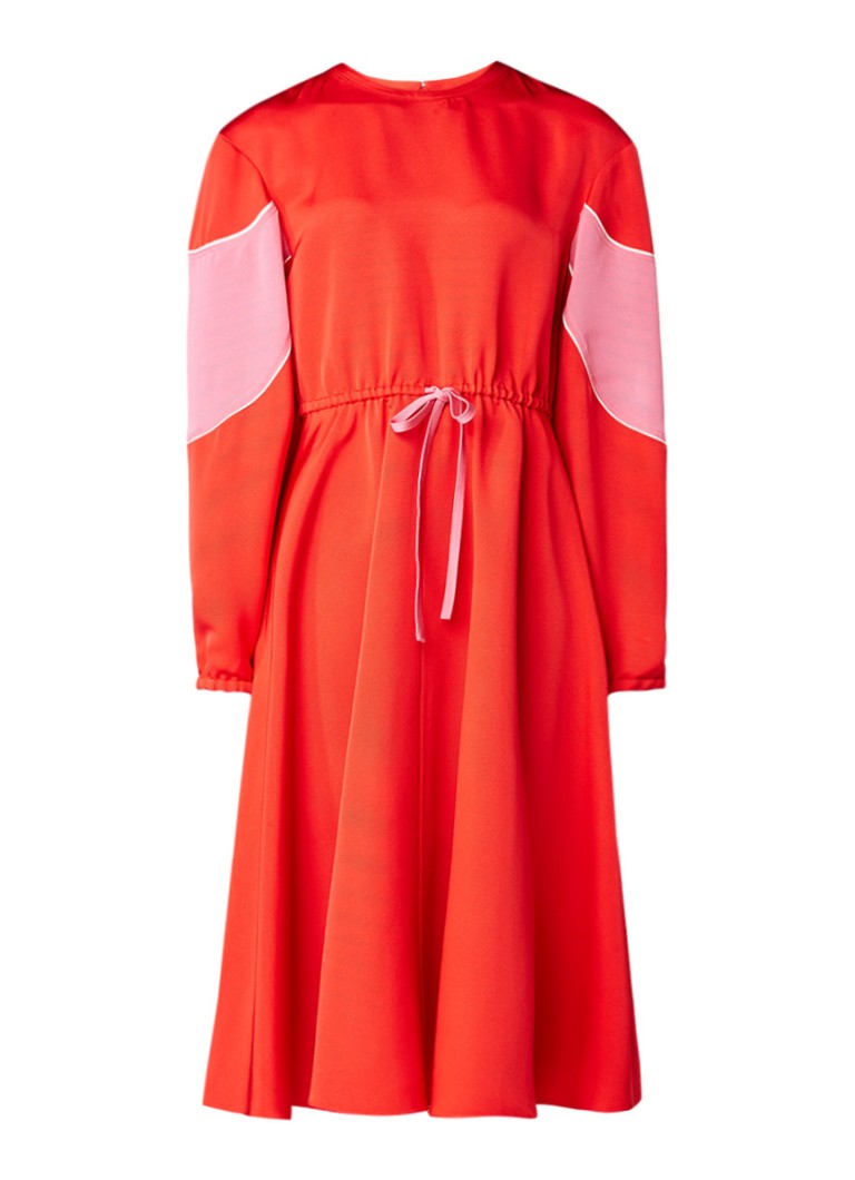 Valentino Fluid Ottoman A-lijn jurk rood