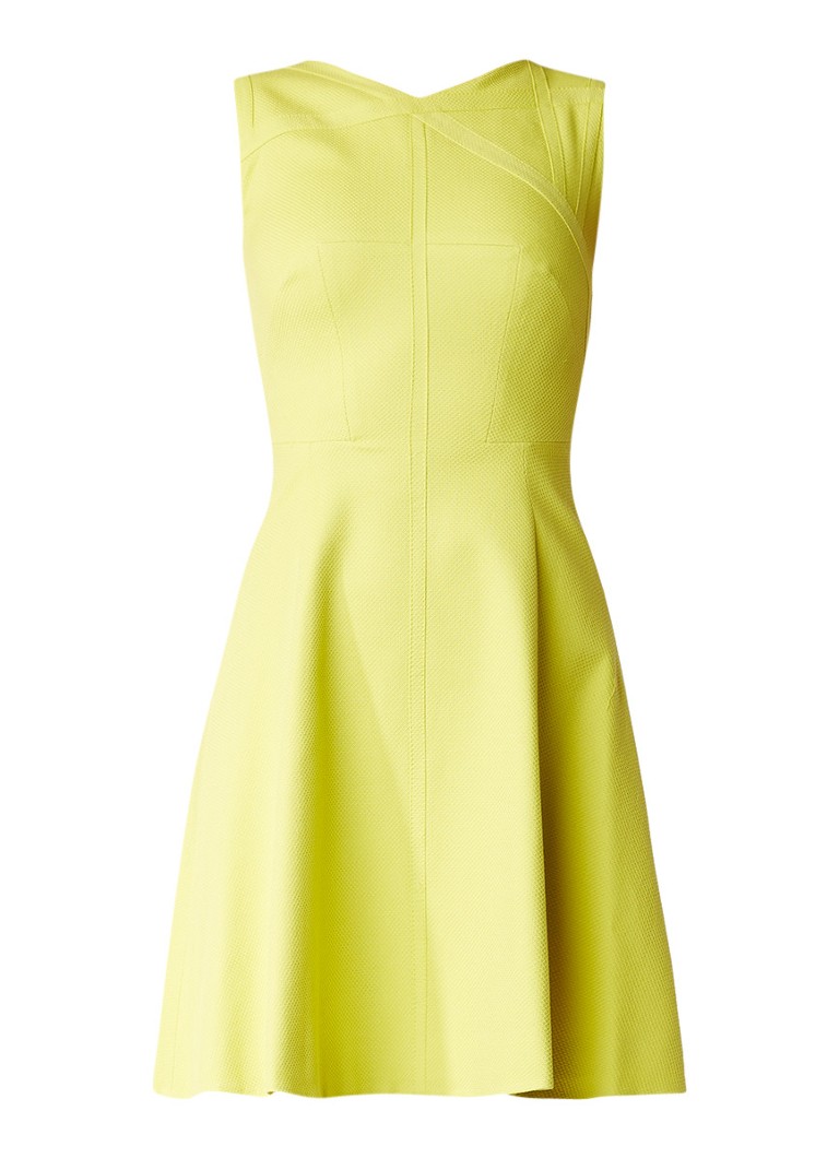 Karen Millen A-lijn jurk van katoen met grafische structuur lime