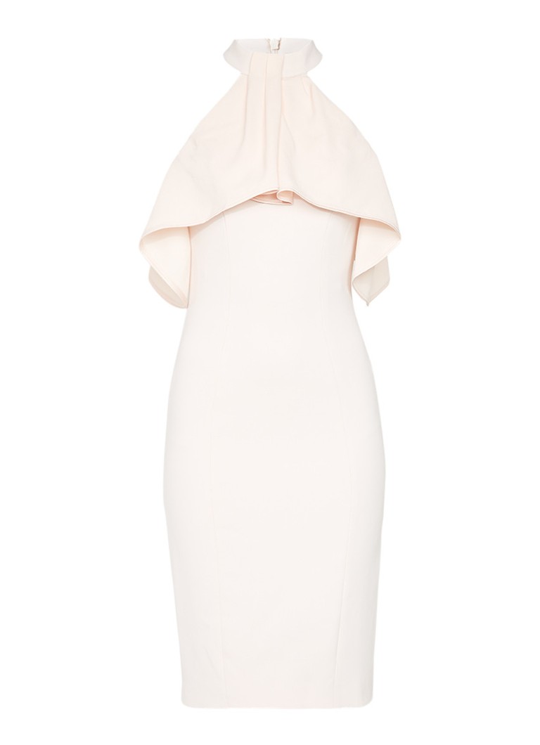 Karen Millen Crêpe halterjurk met volant mint