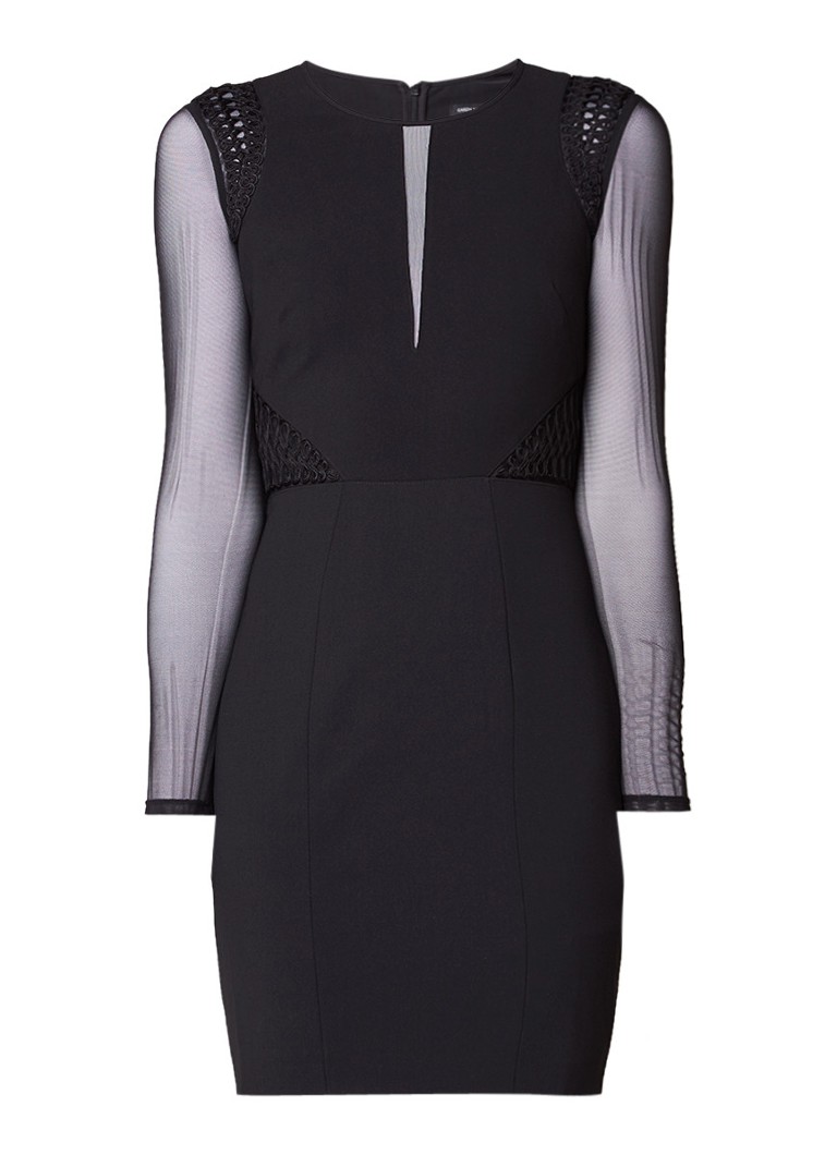 Karen Millen Bodycon jurk met mesh details en borduring zwart