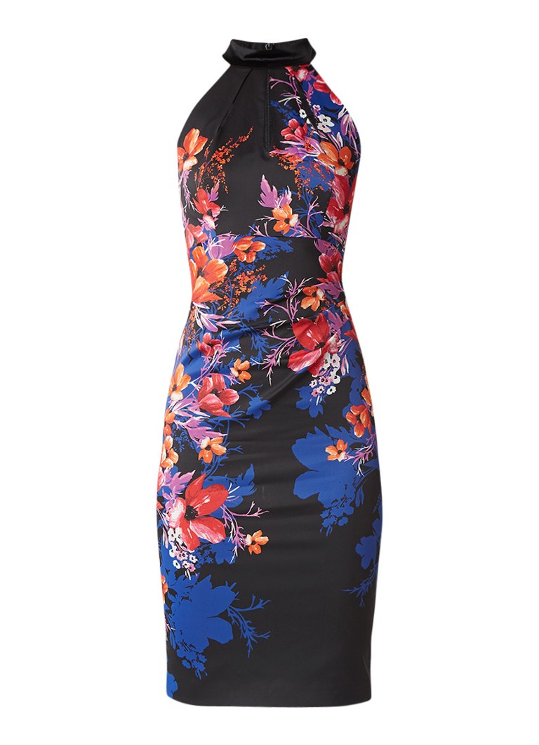 Karen Millen Midi-jurk met bloemendessin zwart