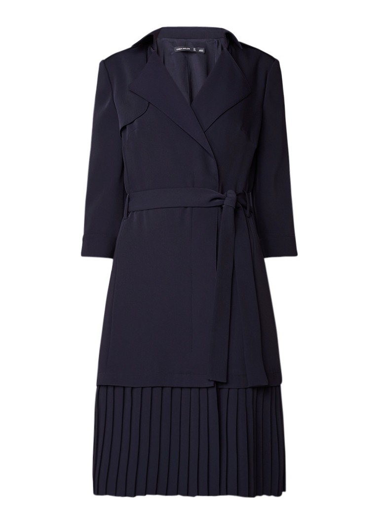 Karen Millen Trenchcoat jurk met plissÃ©zoom donkerblauw