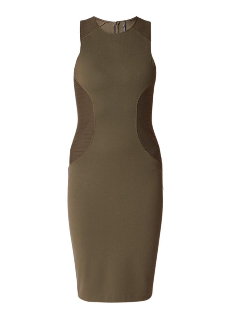 Karen Millen Bodycon jurk van jersey met doorstiksels donkergroen