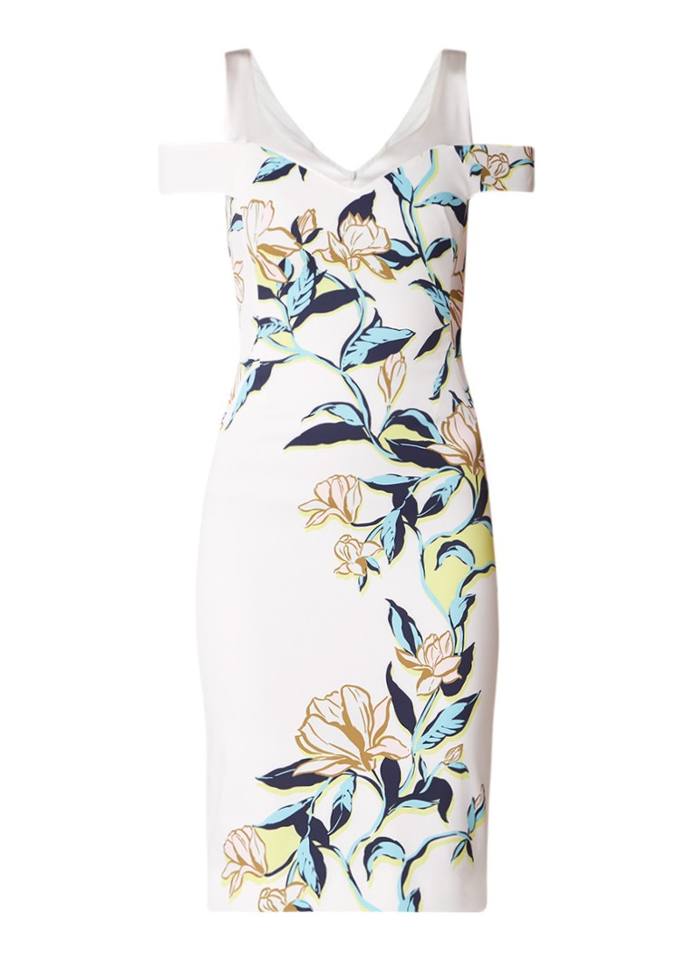 Karen Millen Magnolia bodycon jurk met bloemendessin wit