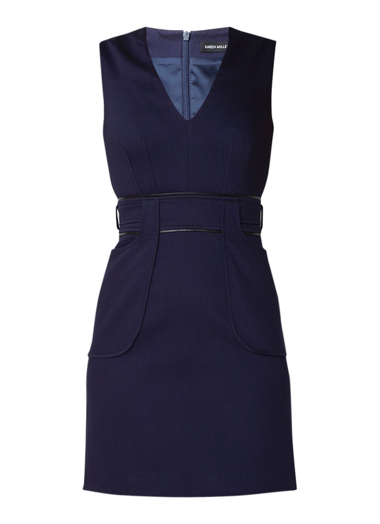 Karen Millen Bodycon mini-jurk met siernaad donkerblauw