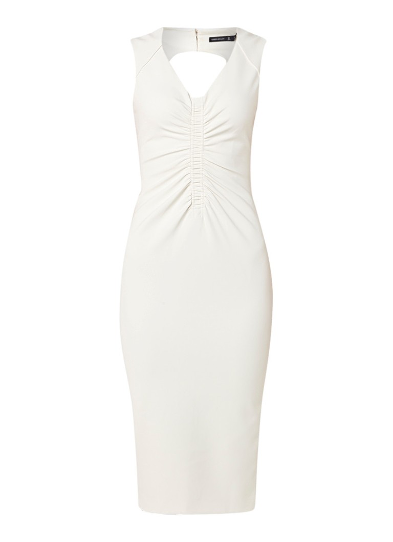 Karen Millen Bodycon jurk met plooidetail en rugdecolletÃ© ivoor