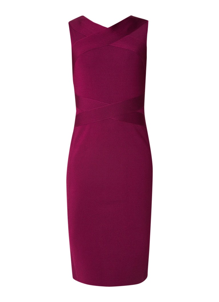 Karen Millen Strapping bodycon jurk met stretch paars