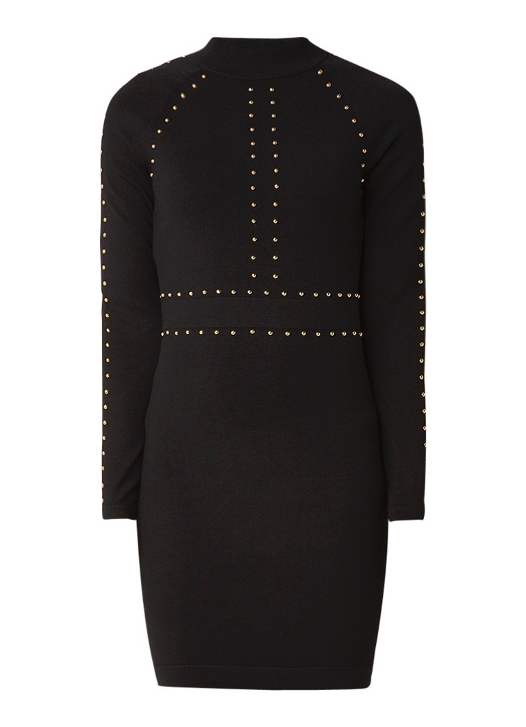 Karen Millen Fijngebreide bodycon jurk met studs zwart