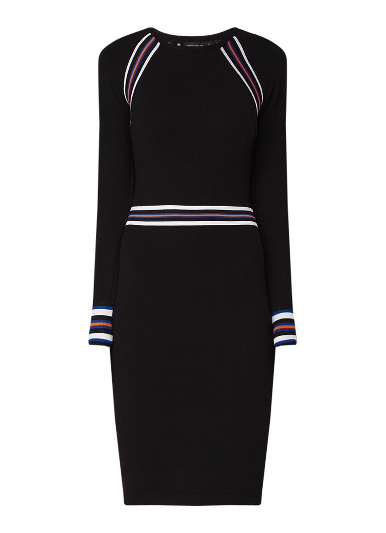 Karen Millen Sporty kokerjurk met streepdetails zwart